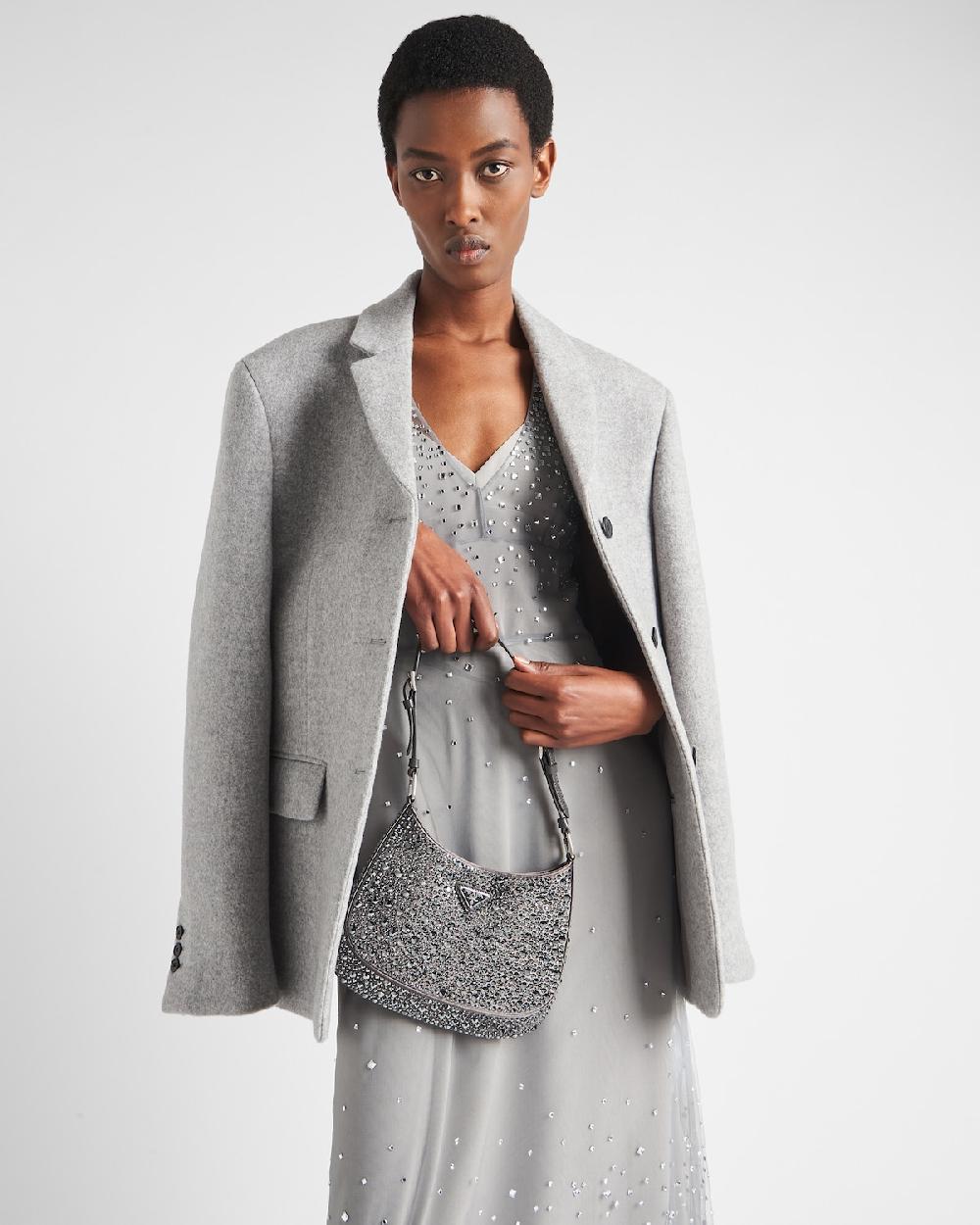 Prada Vestido Halter De Tul Bordado