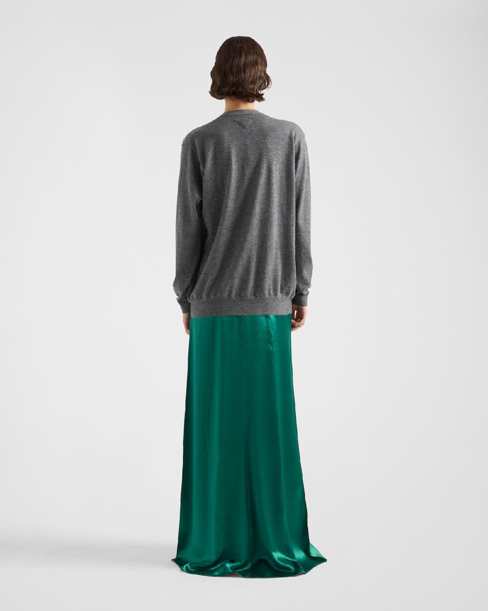 Prada Vestido Largo De Satén