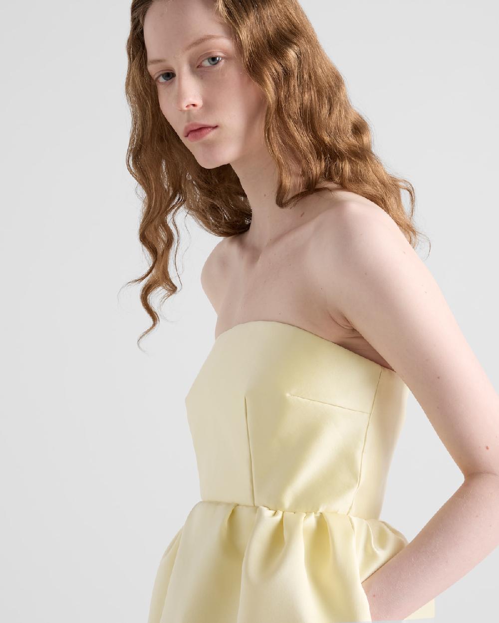 Prada Vestido Largo En Tejido Doble De Satén