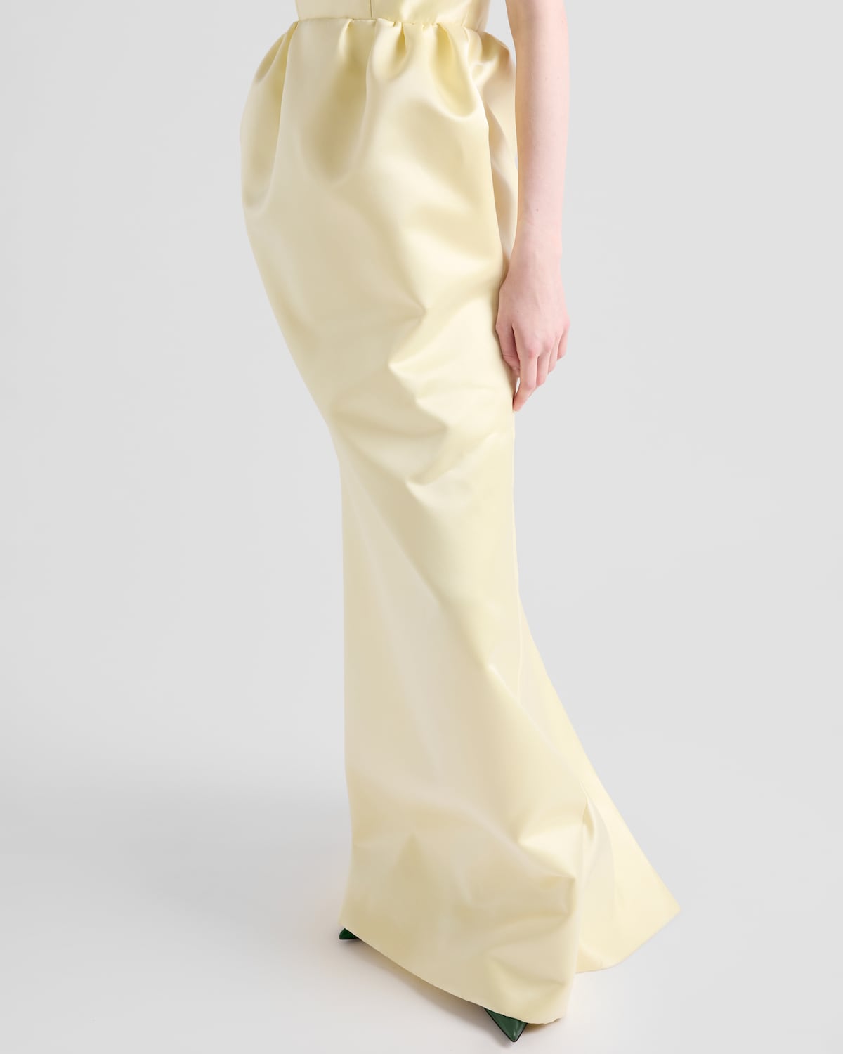 Prada Vestido Largo En Tejido Doble De Satén