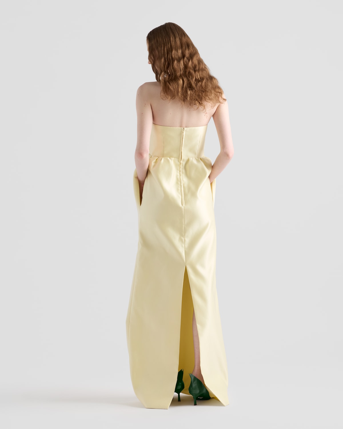 Prada Vestido Largo En Tejido Doble De Satén