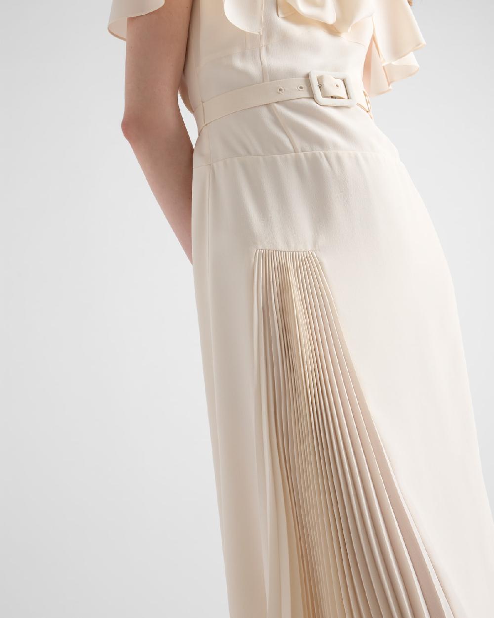 Prada Vestido Plisado De Crepé