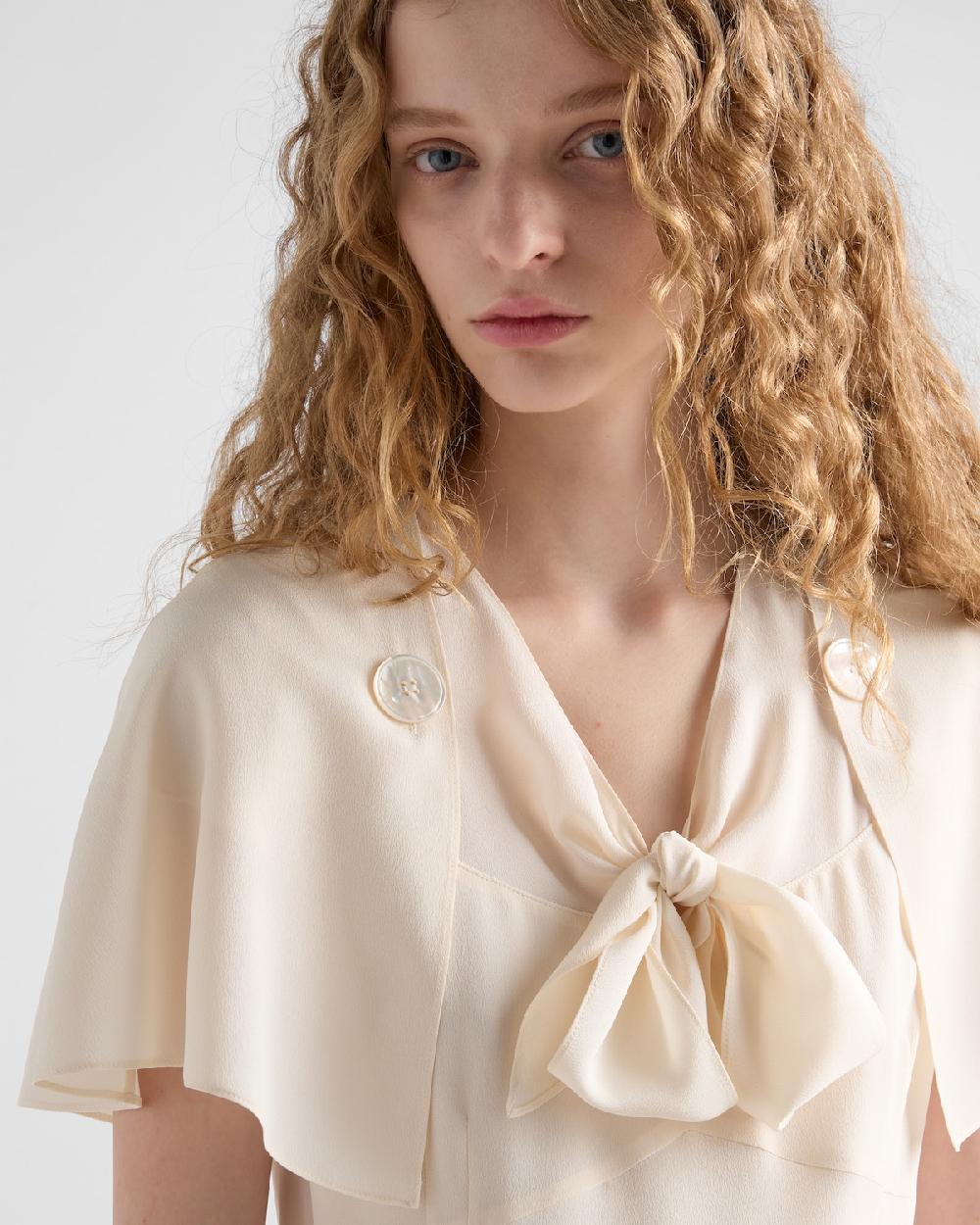 Prada Vestido Plisado De Crepé