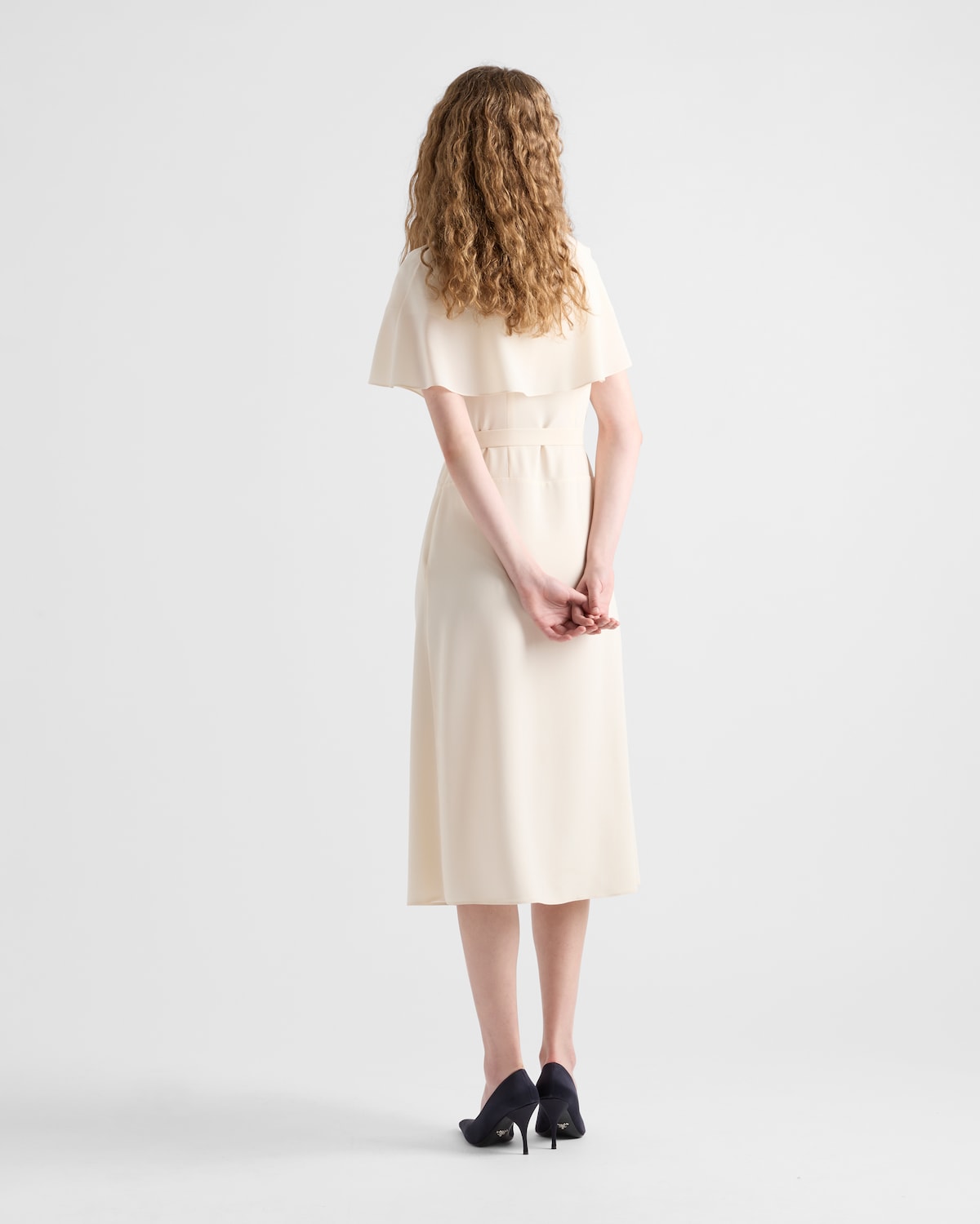 Prada Vestido Plisado De Crepé