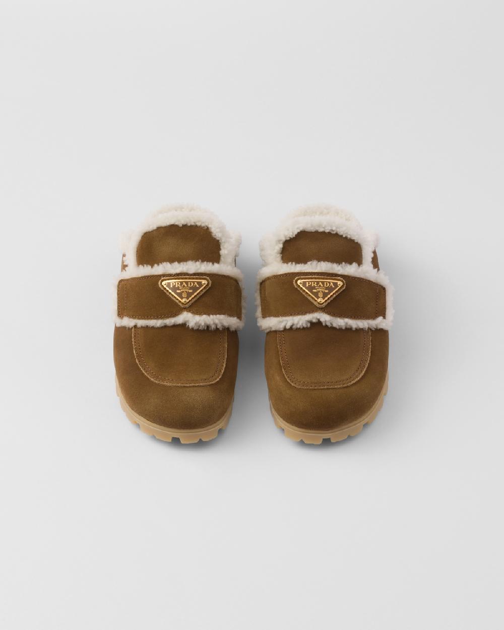 Prada Zapatillas De Ante Y Borreguillo