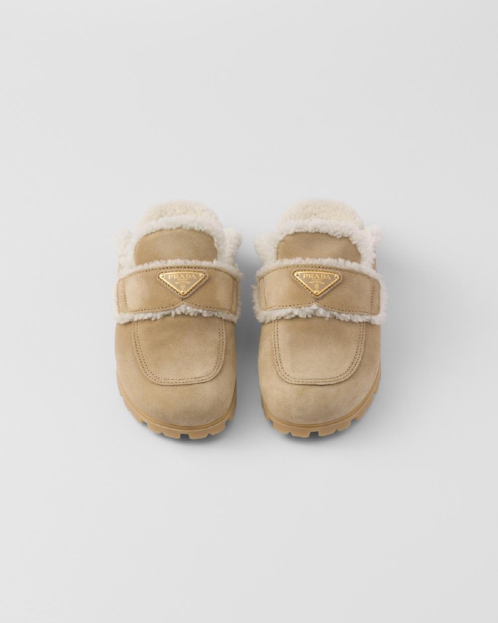 Prada Zapatillas De Ante Y Borreguillo