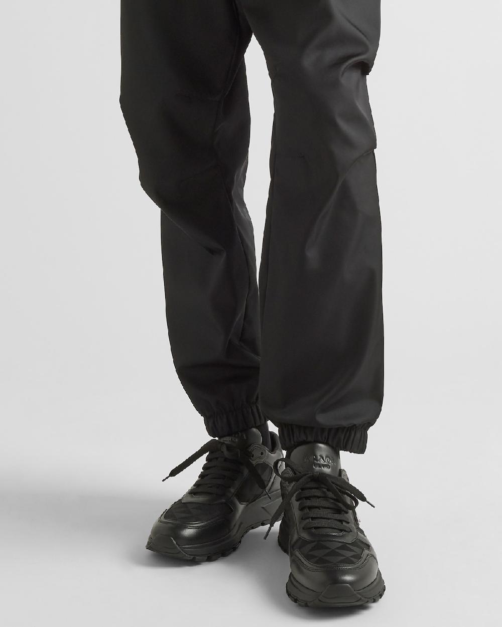 Prada Zapatillas De Caña Alta En Piel Y Re-Nylon