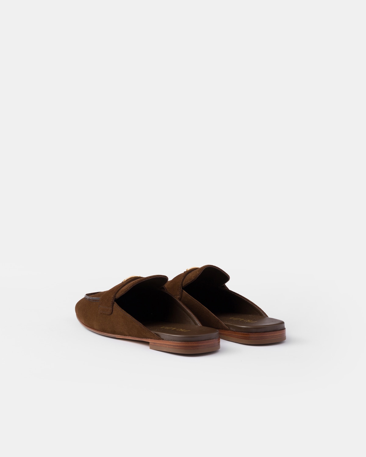 Prada Zapatillas Estilo Pantufla De Ante