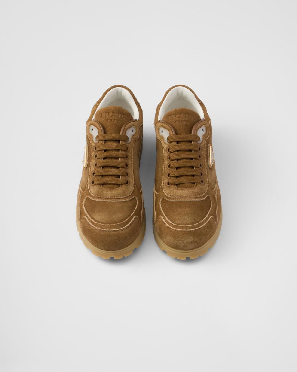 Prada Zapatillas Trail De Ante Desteñido