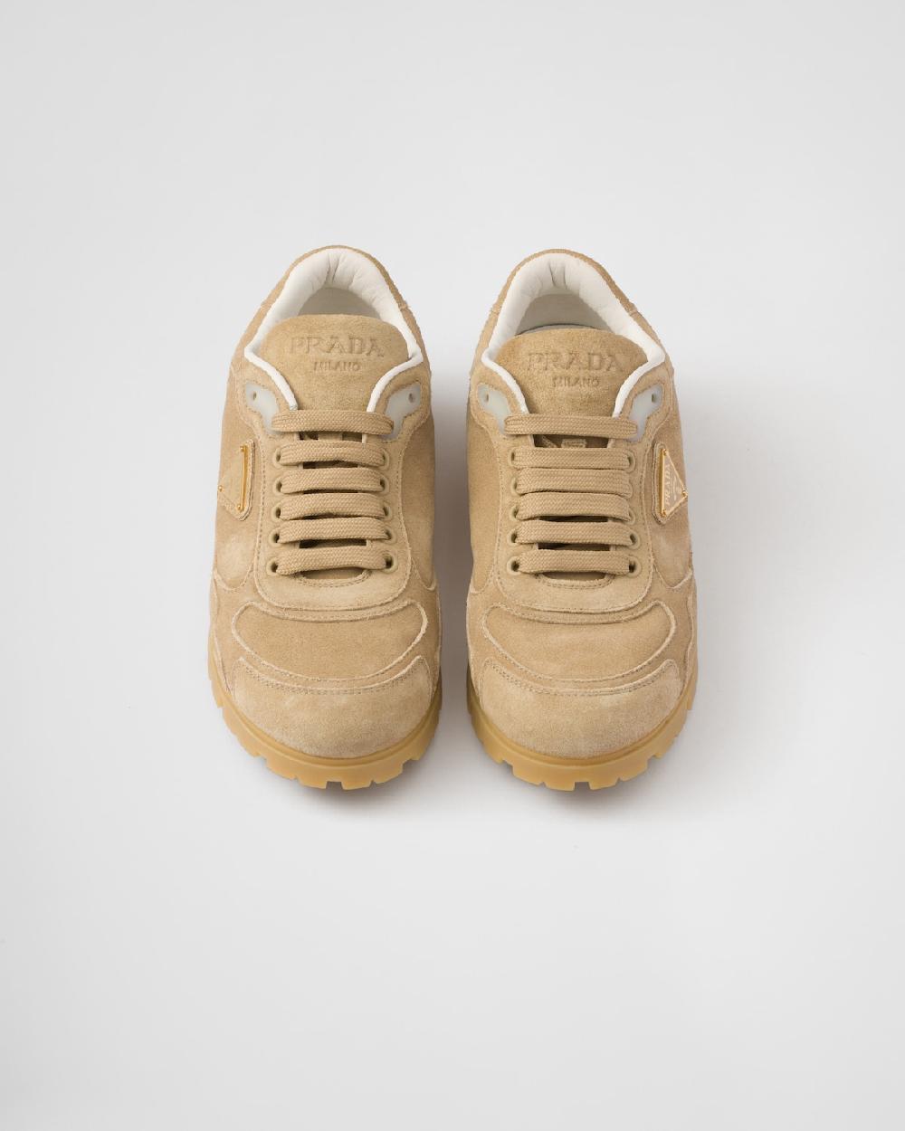 Prada Zapatillas Trail De Ante Desteñido