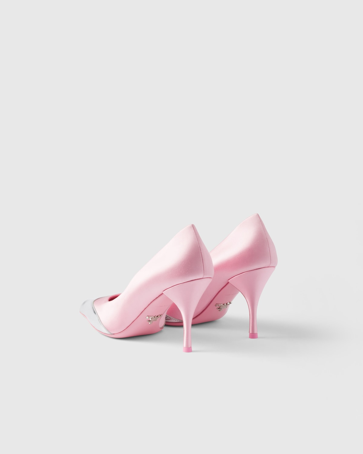 Prada Zapatos De Tacón De Satén Y Piel Metalizada