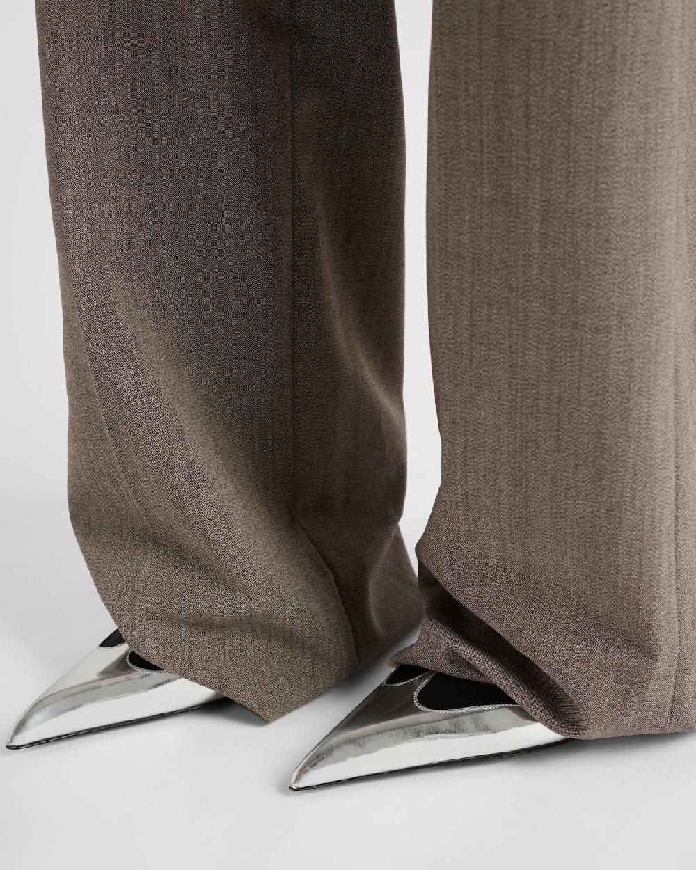 Prada Zapatos De Tacón De Satén Y Piel Metalizada