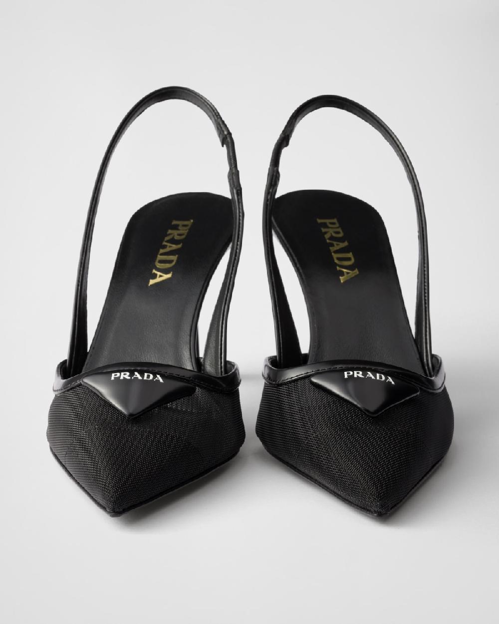 Prada Zapatos De Tacón Destalonado De Malla