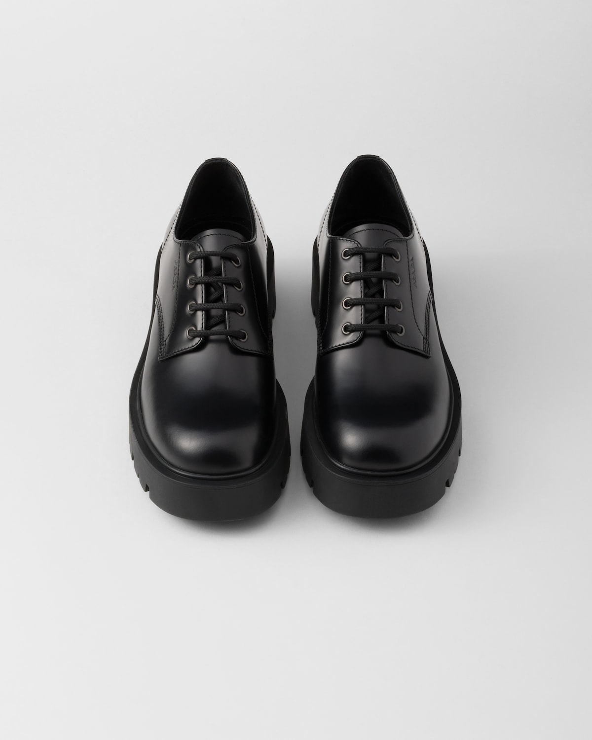 Prada Zapatos Derby De Piel Cepillada