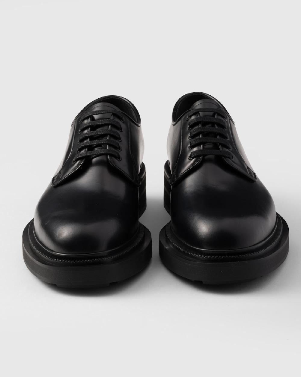 Prada Zapatos Derby De Piel Cepillada