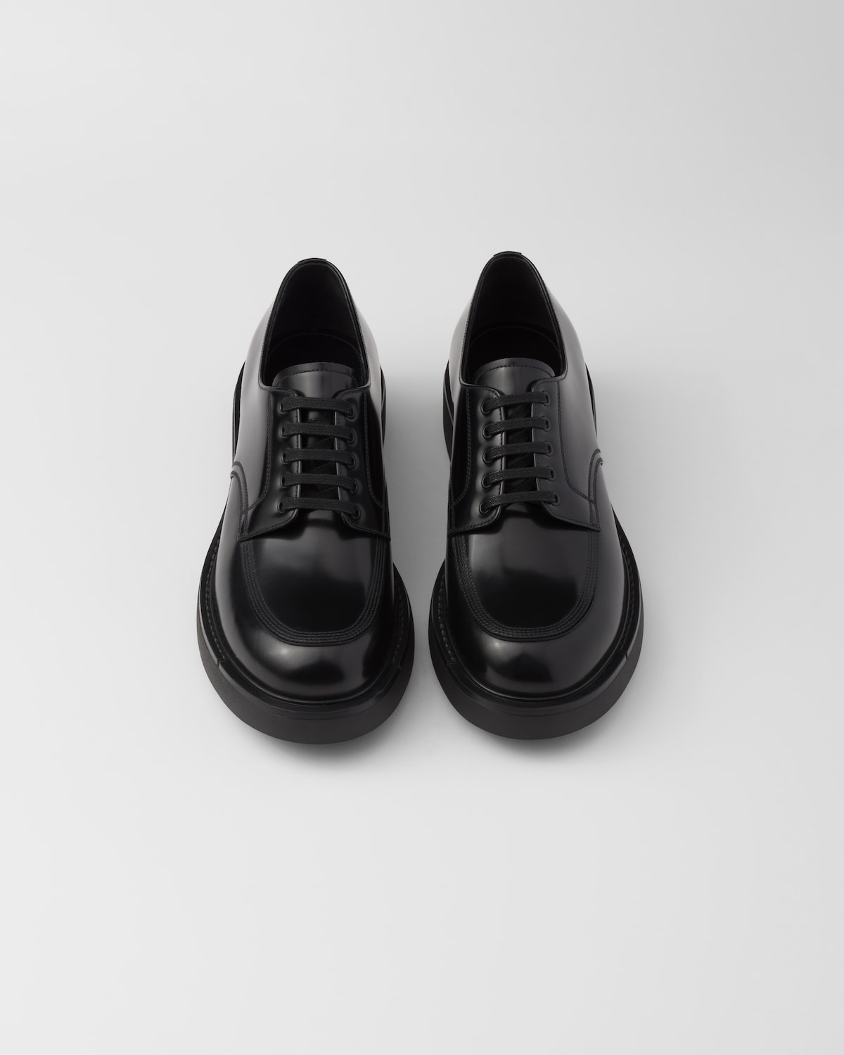 Prada Zapatos Derby En Piel Cepillada