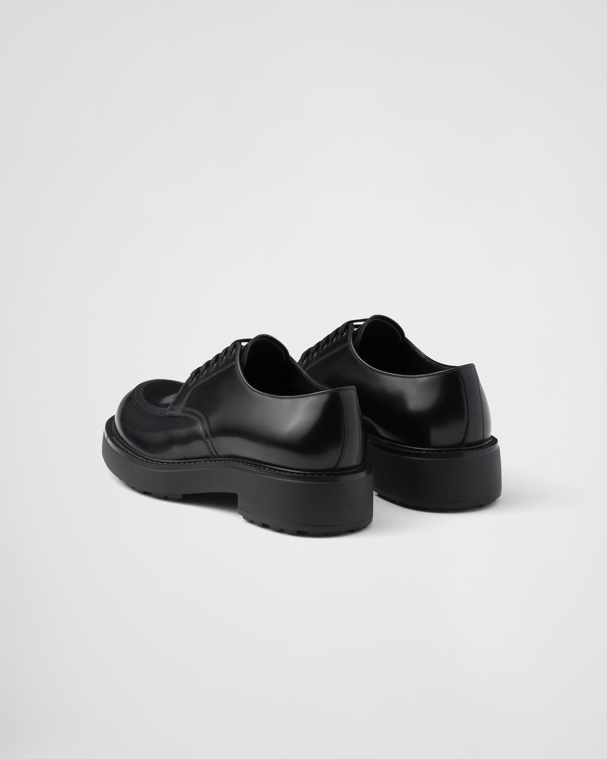 Prada Zapatos Derby En Piel Cepillada