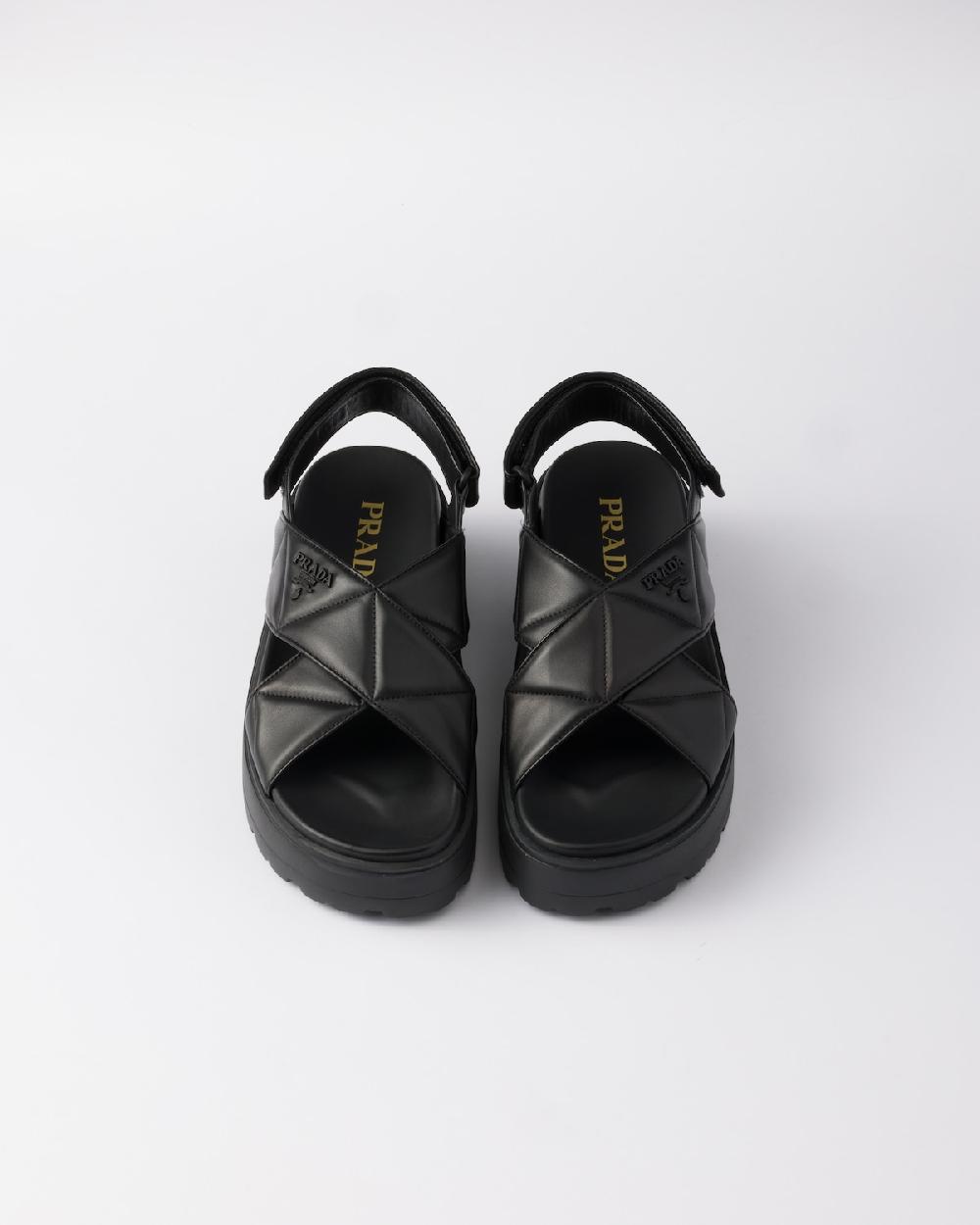 Prada Sandalias De Plataforma Plana De Napa Trenzada