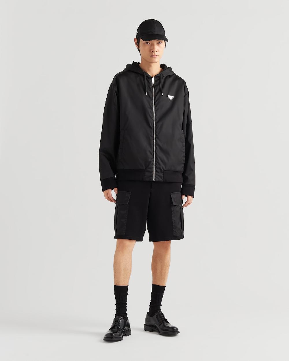 Prada Sudadera reversible con capucha en felpa de algodón y Re-Nylon