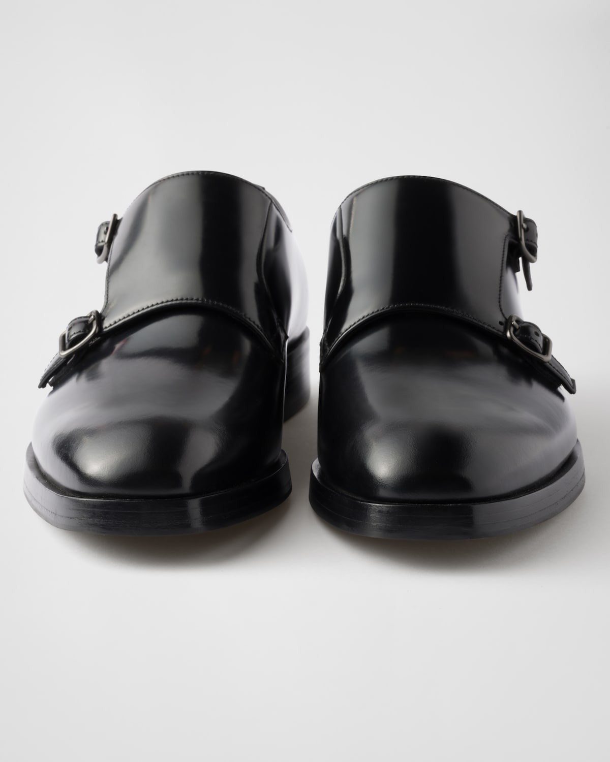 Prada Zapatos De Piel Cepillada Con Doble Tira Y Hebilla