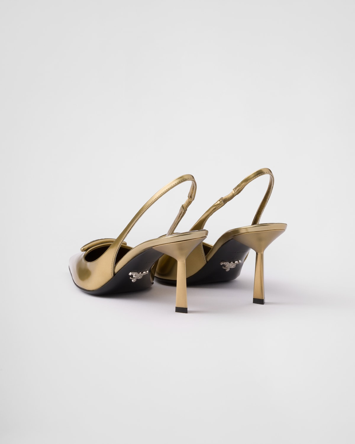 Prada Zapatos De Salón Destalonados De Piel Metalizada