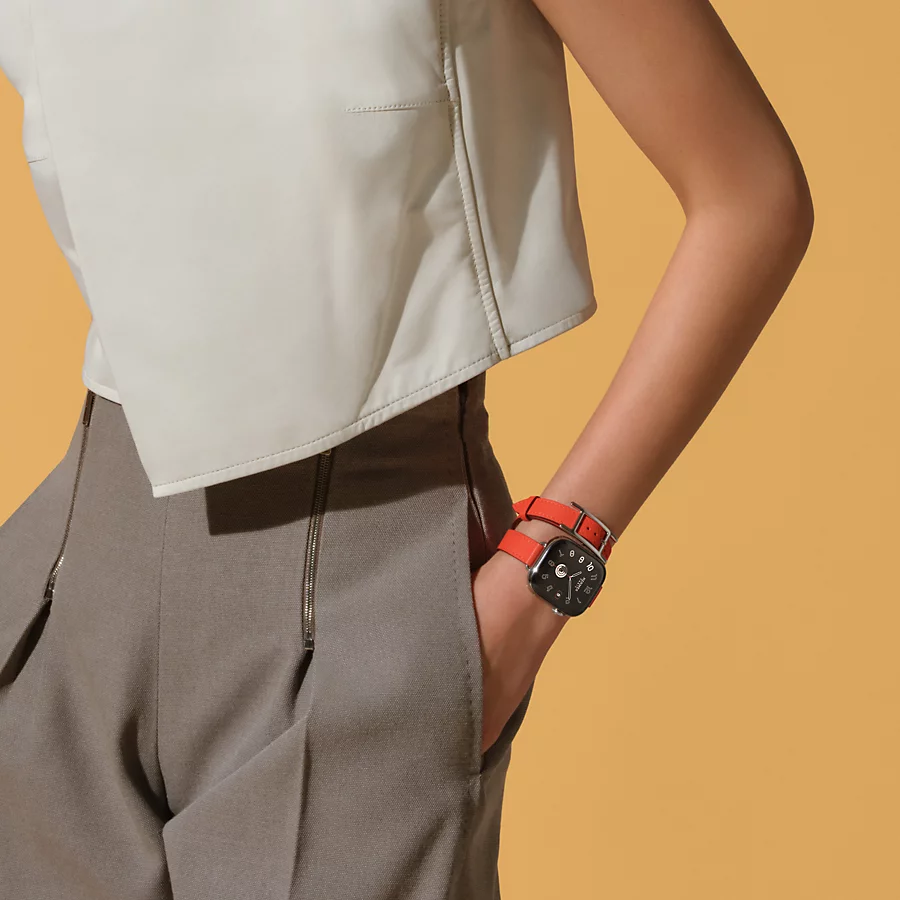 Hermès Caja Series 10 & Correa Apple Watch Hermès Double Tour 42 Mm Hapi Attelage