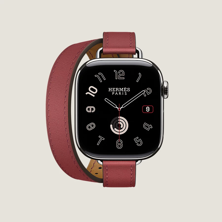 Hermès Caja Series 10 & Correa Apple Watch Hermès Double Tour 42 mm Attelage