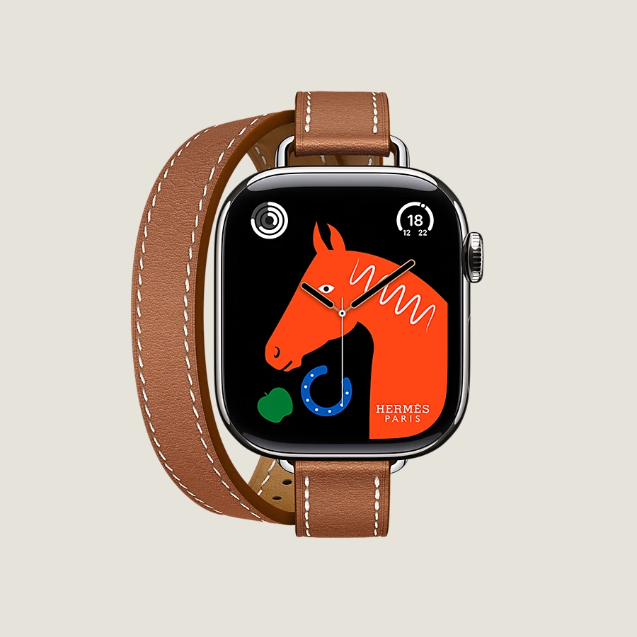 Hermès Caja Series 10 & Correa Apple Watch Hermès Double Tour 42 Mm Attelage