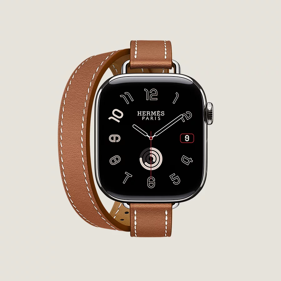 Hermès Caja Series 10 & Correa Apple Watch Hermès Double Tour 42 mm Attelage