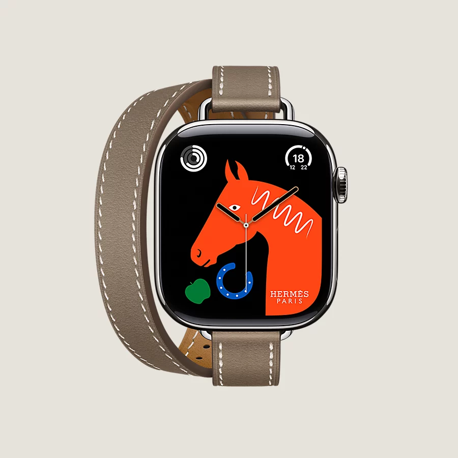 Hermès Caja Series 10 & Correa Apple Watch Hermès Double Tour 42 Mm Attelage