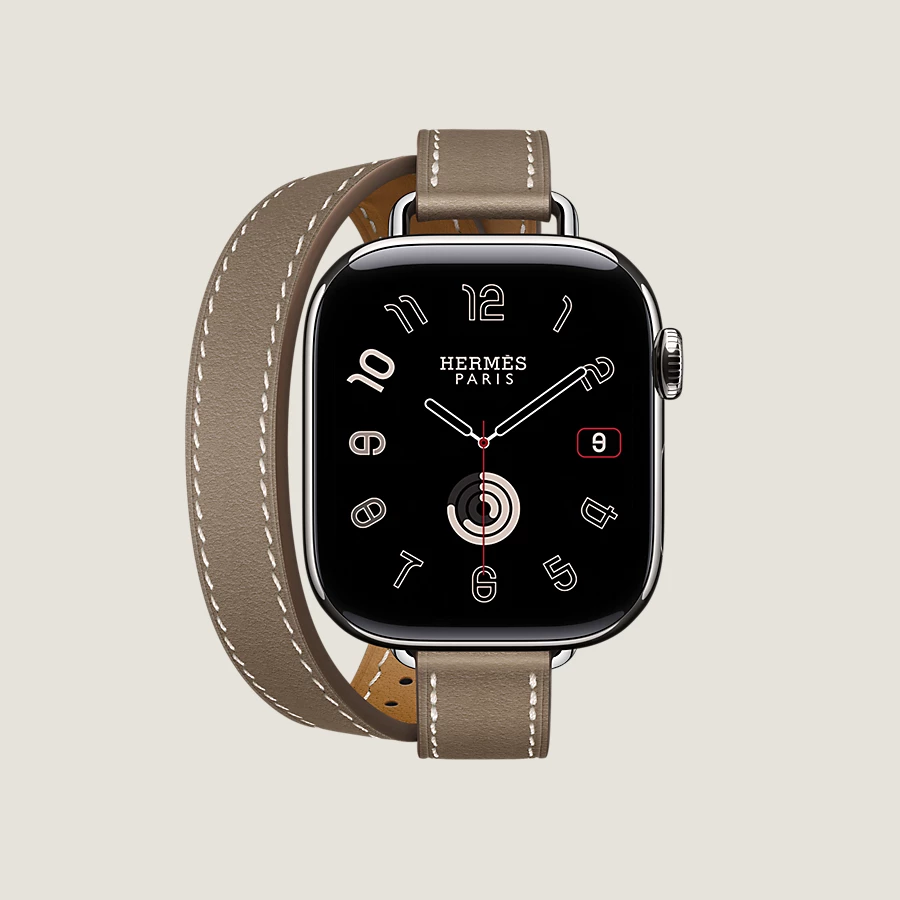 Hermès Caja Series 10 & Correa Apple Watch Hermès Double Tour 42 mm Attelage