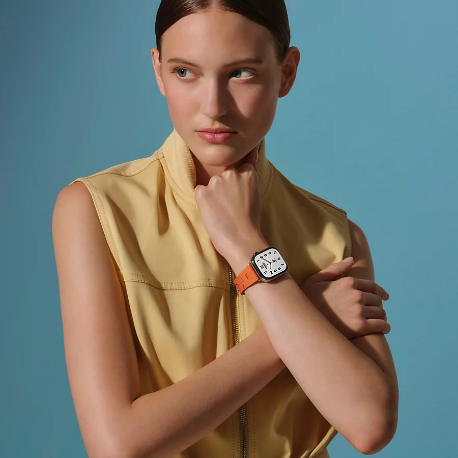 Hermès Caja Series 10 & Correa Apple Watch Hermès Single Tour 42 Mm Hebilla Desplegable Kilim