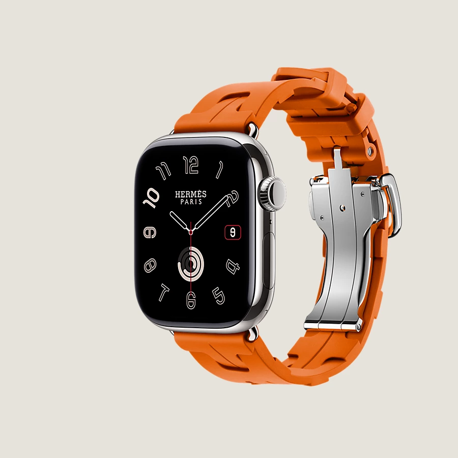 Hermès Caja Series 10 & Correa Apple Watch Hermès Single Tour 42 Mm Hebilla Desplegable Kilim