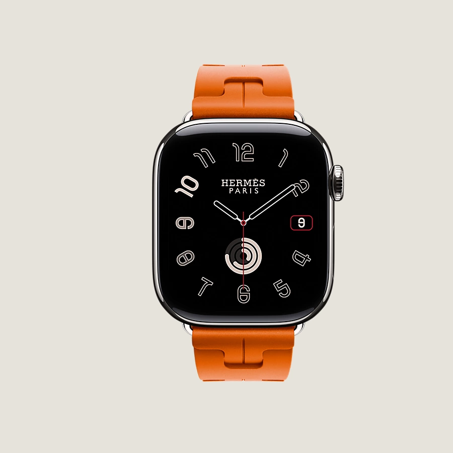 Hermès Caja Series 10 & Correa Apple Watch Hermès Single Tour 42 mm Hebilla desplegable Kilim