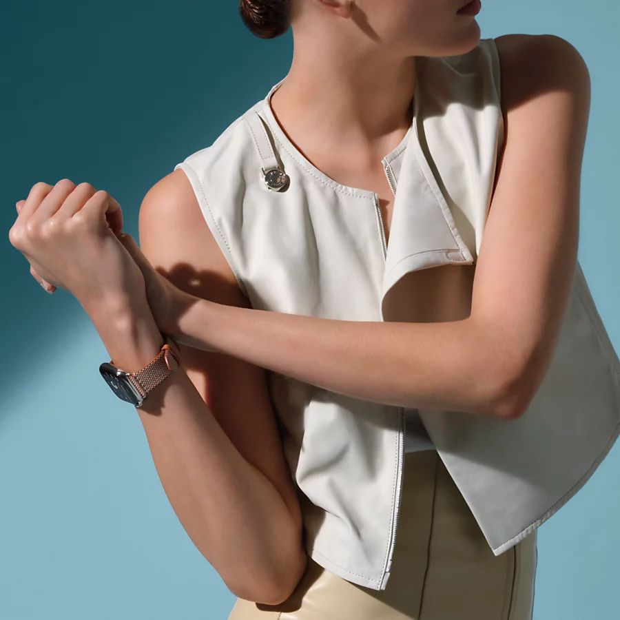 Hermès Caja Series 10 & Correa Apple Watch Hermès Single Tour 42 Mm Toile H