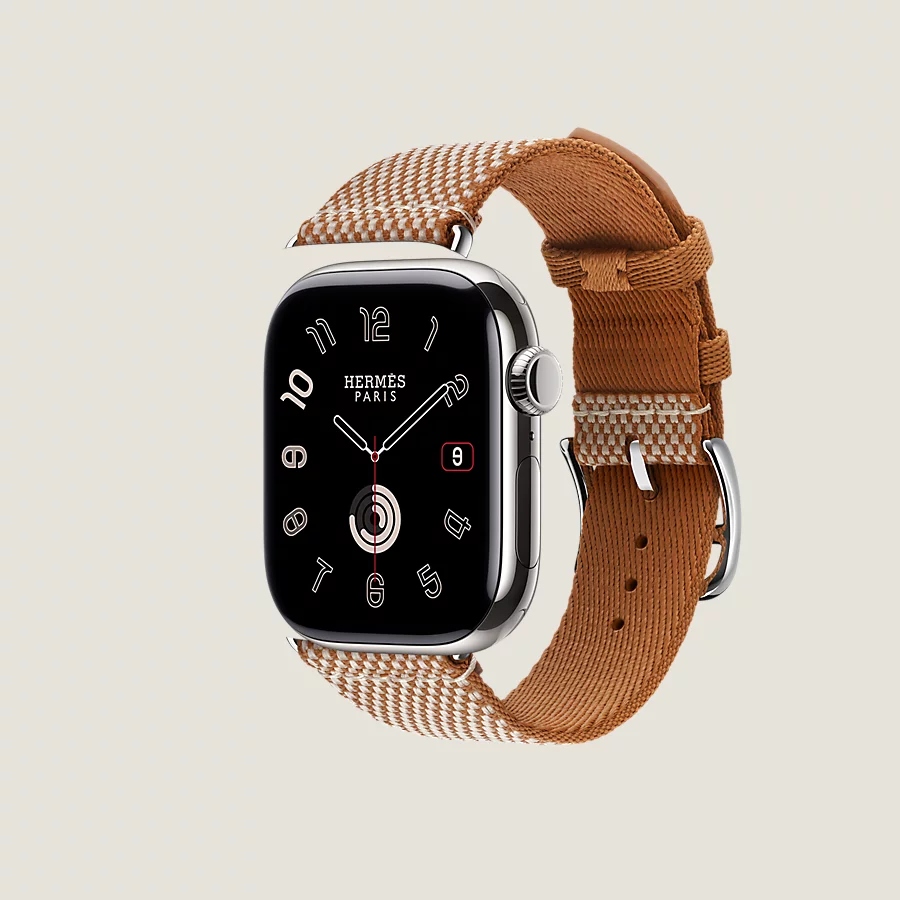 Hermès Caja Series 10 & Correa Apple Watch Hermès Single Tour 42 Mm Toile H