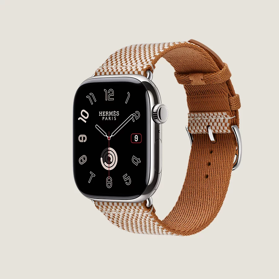 Hermès Caja Series 10 & Correa Apple Watch Hermès Single Tour 46 Mm Toile H