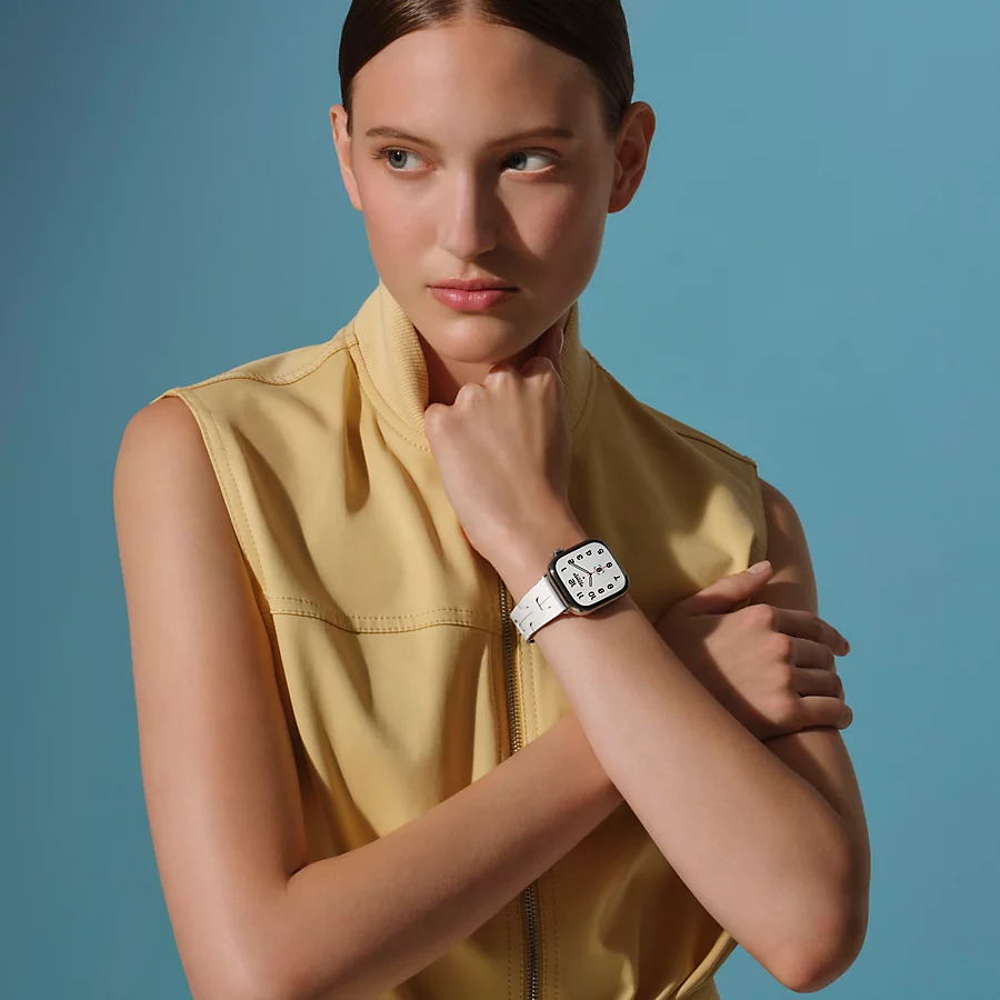 Hermès Caja Series 10 & Correa Apple Watch Hermès Single Tour 42 Mm Hebilla Desplegable Kilim