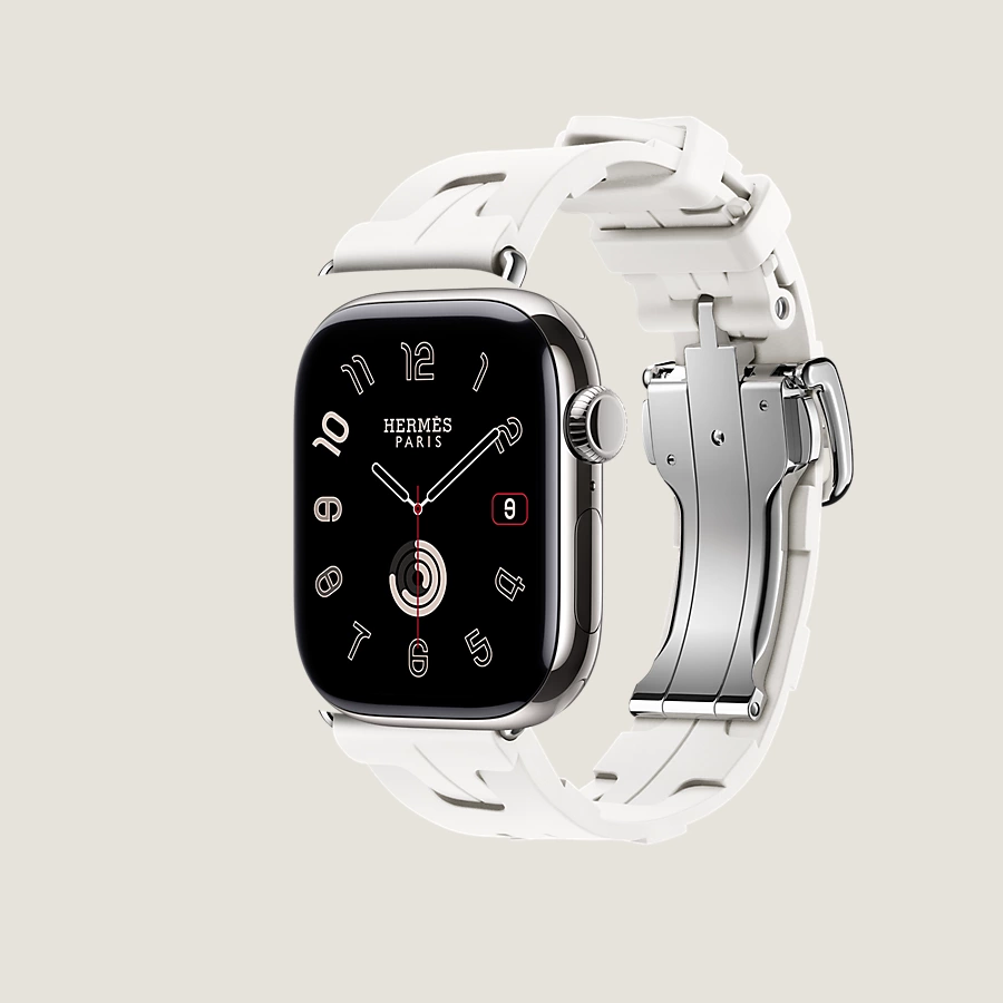 Hermès Caja Series 10 & Correa Apple Watch Hermès Single Tour 42 Mm Hebilla Desplegable Kilim