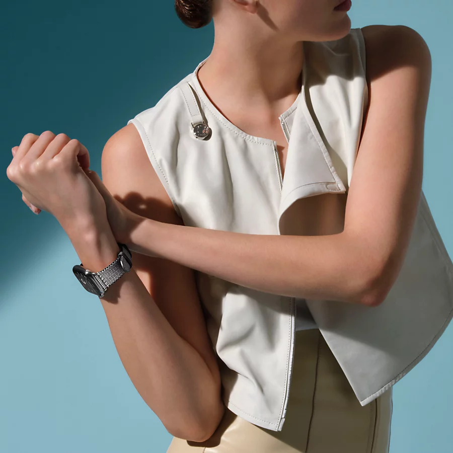 Hermès Caja Series 10 & Correa Apple Watch Hermès Single Tour 42 Mm Toile H