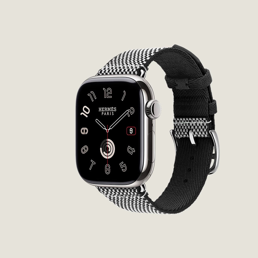Hermès Caja Series 10 & Correa Apple Watch Hermès Single Tour 42 Mm Toile H