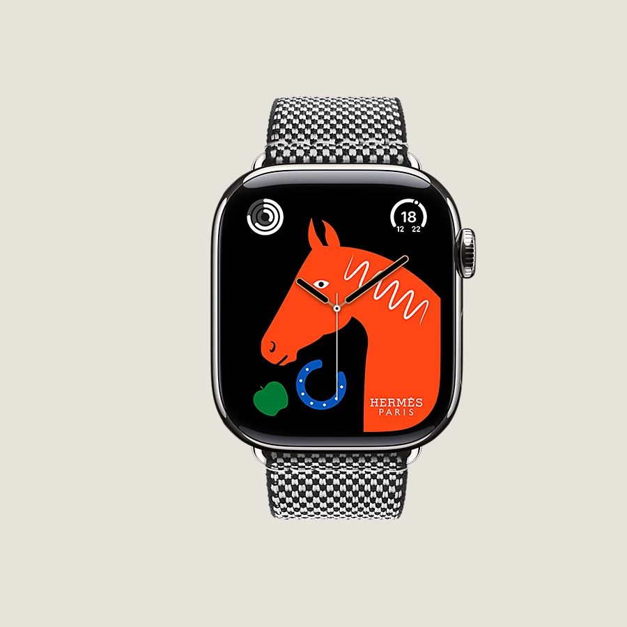 Hermès Caja Series 10 & Correa Apple Watch Hermès Single Tour 42 Mm Toile H
