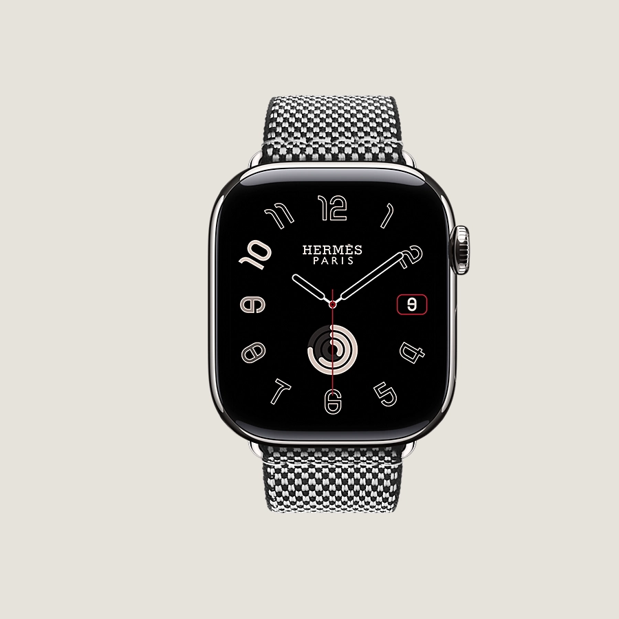 Hermès Caja Series 10 & Correa Apple Watch Hermès Single Tour 42 mm Toile H