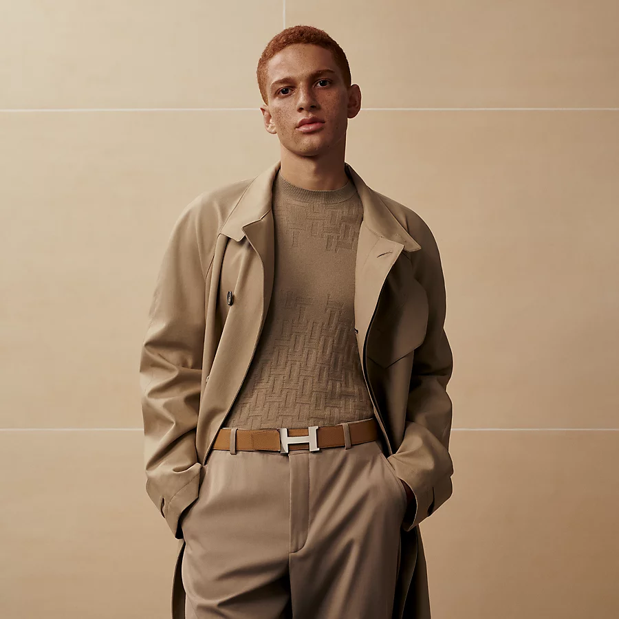 Hermès Hebilla De Cinturón Constance & Piel De Cinturón Reversible 38 Mm