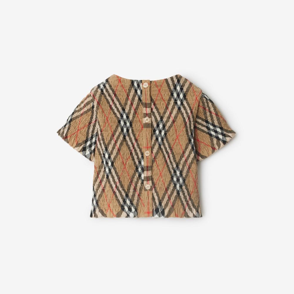 Burberry Blusa En Algodón CheckPrecio 230 00 € 6-24 Meses
