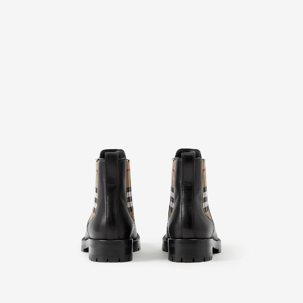 Burberry Botines Chelsea En Piel Con Panel CheckPrecio 720 00 €