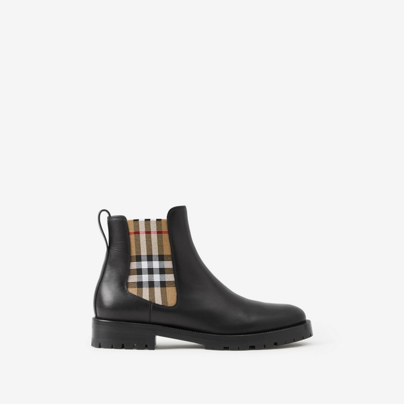 Burberry Botines Chelsea en piel con panel CheckPrecio 720 00 €