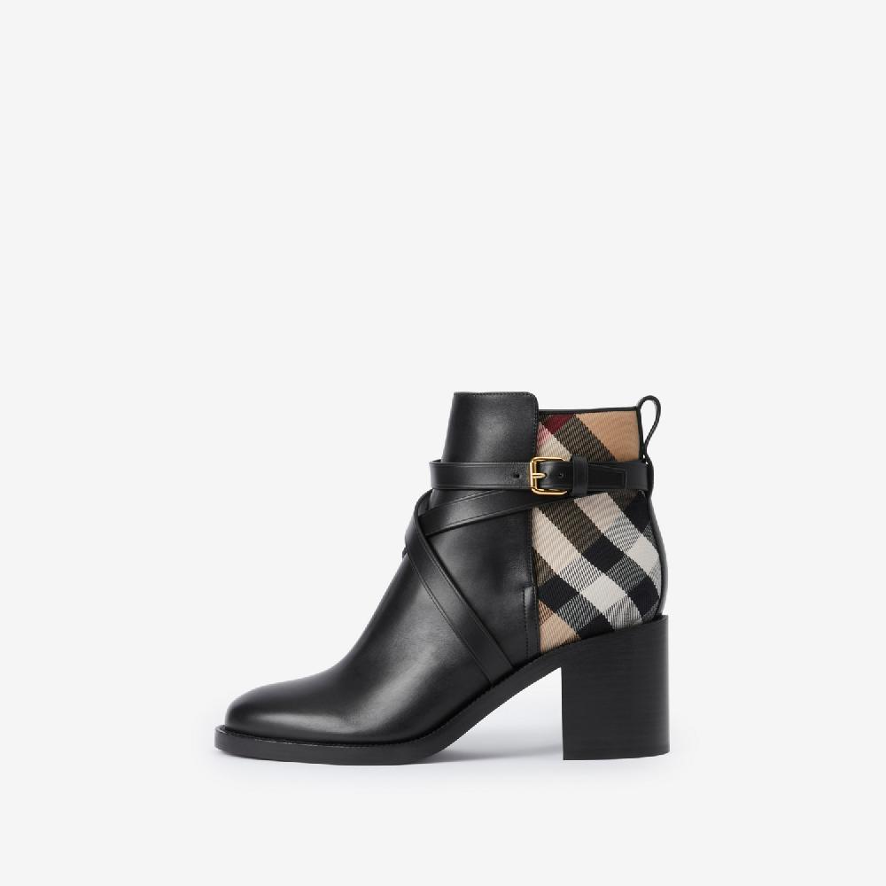 Burberry Botines En Piel Con Tacón Y Paneles CheckPrecio 820 00 € Disponibilidad Limitada