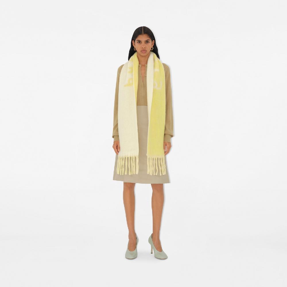 Burberry Bufanda Reversible En Mezcla De Alpaca Y Lana Con LogotipoPrecio 290 00 € Probador Virtual