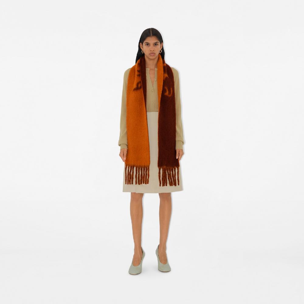 Burberry Bufanda Reversible En Mezcla De Alpaca Y Lana Con LogotipoPrecio 290 00 € Probador Virtual